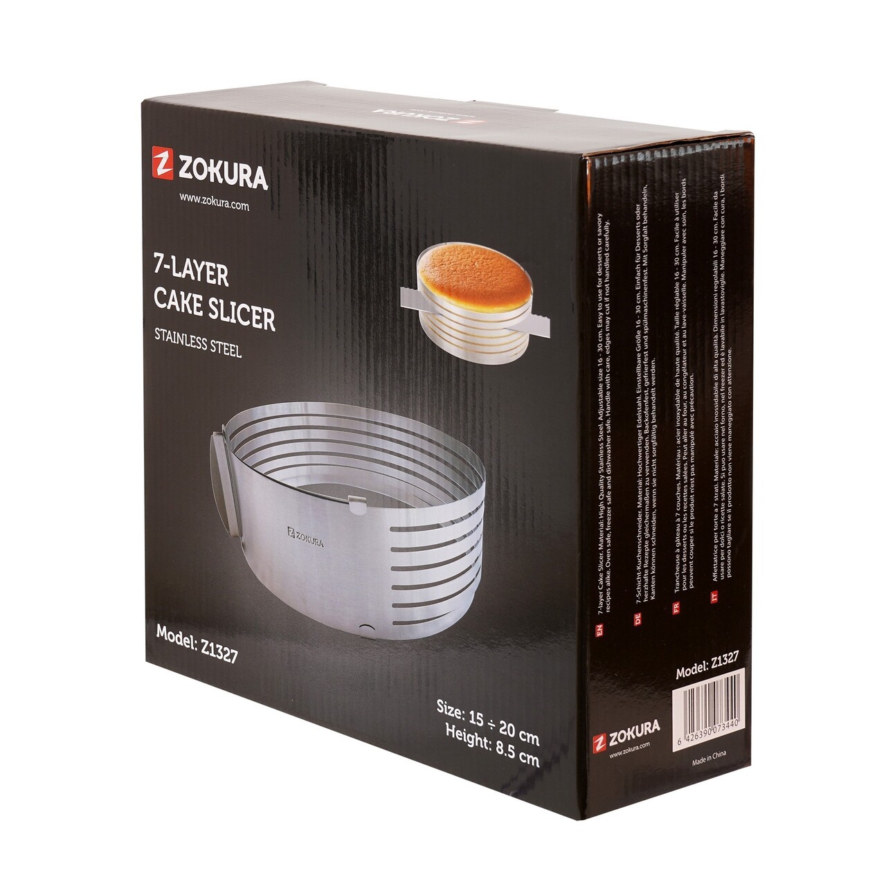 Inel feliator reglabil pentru blat tort, inox, 15/20x8,5cm - Zokura - imagine 4
