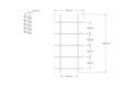 Corp biblioteca, Puqa Design, Lina, 80x160x19.6 cm, PAL, Safir / Antracit