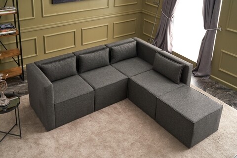 Coltar moduler maya kose koltuk , balcab home, 80x80x72 cm, lemn, antracit