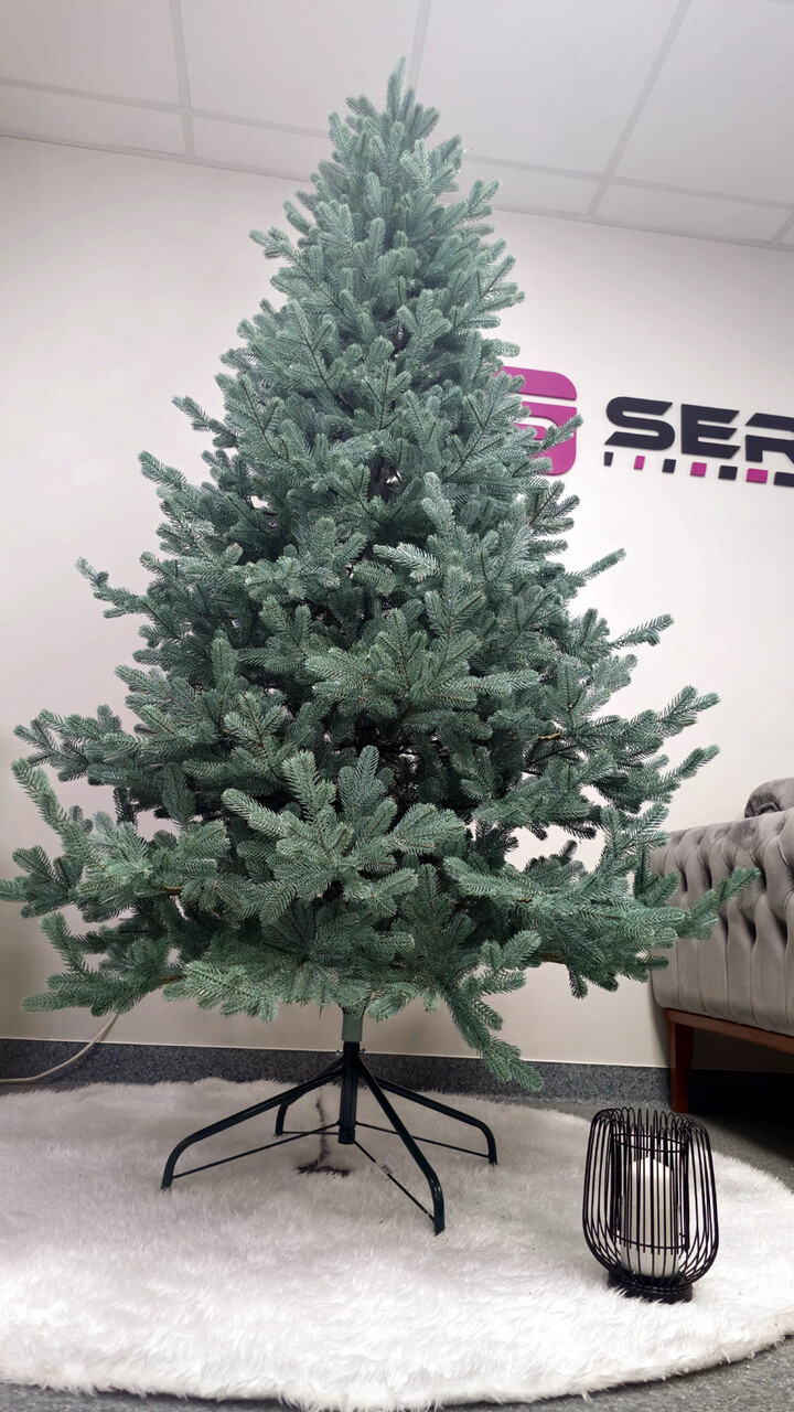 Brad artificial Christmas Deluxe by Sersimo, Viena Select argintiu, integral 3D, 210cm — imaginea 25