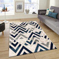 Covor, H776, 120x180 cm, Polipropilena, Albastru / Crem / Bej