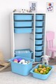 Dulap multifunctional, Estella, Rine 2D4K8U, Alb/Albastru