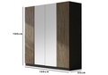 Dulap pentru haine, Cordelia, FRN-9006, Lemn / Negru / Pin Atlantic