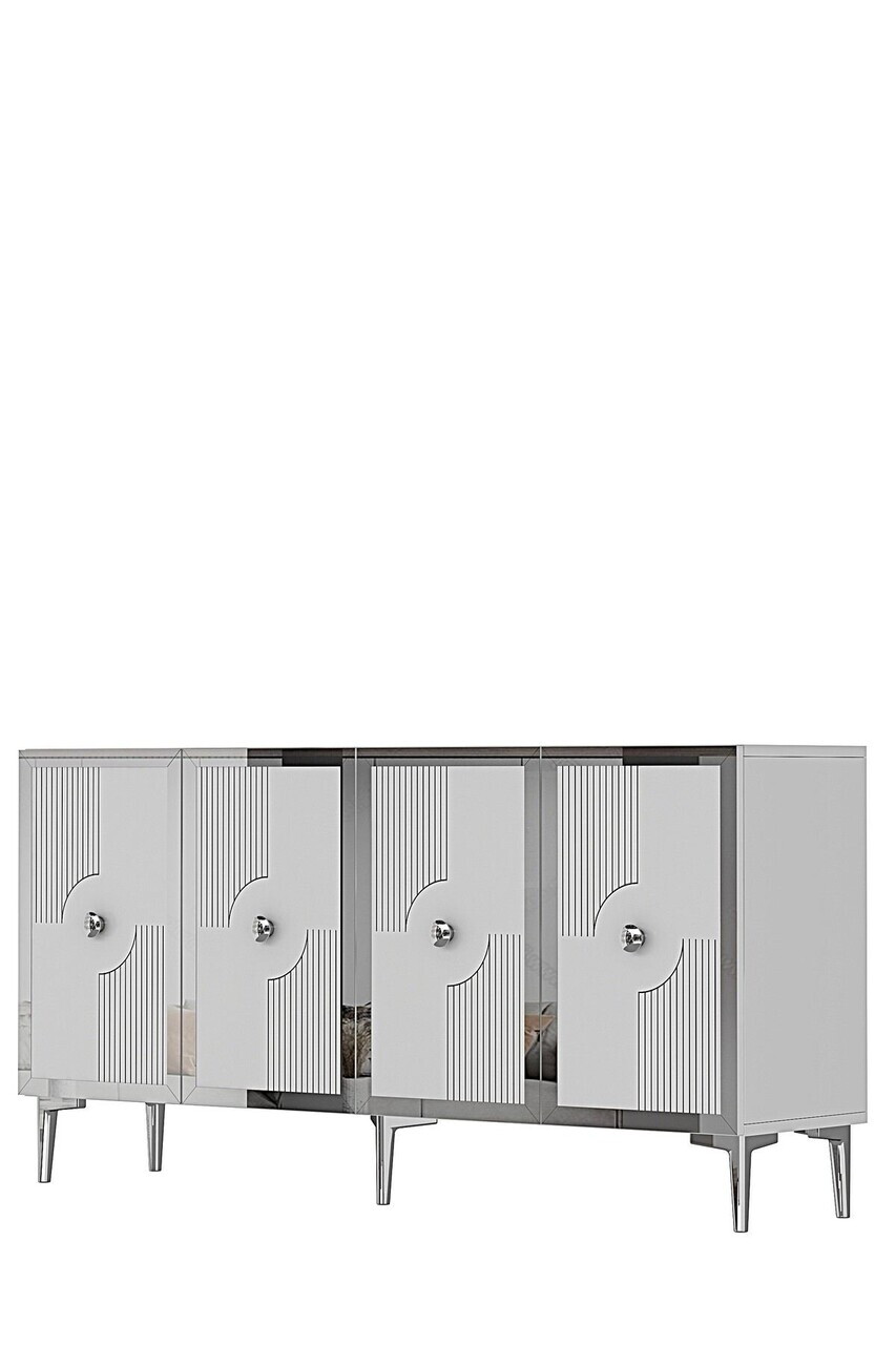 Consola, Hanah Home, Pega 150, 125x75x32 cm, Alb / Argintiu — imaginea 5