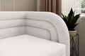 Canapea extensibila brat dreapta 3 locuri, ELTAP, Fabillo, 223x86x80 cm, lemn/poliester, alb