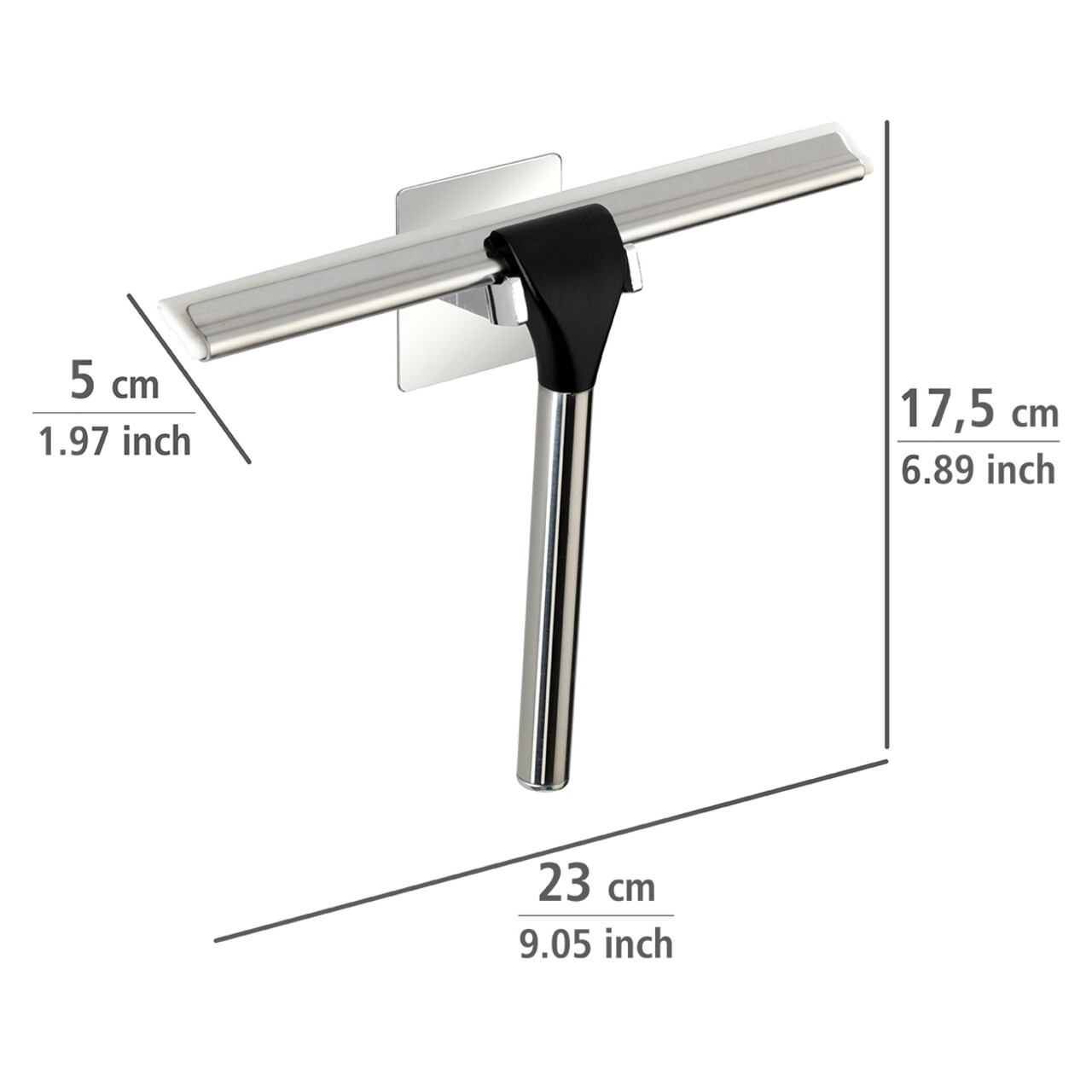 Suport Autoadeziv Pentru Racleta, Wenko, Quadro Turbo-Loc®, 23 X 17.5 X 5 Cm, Inox/plastic