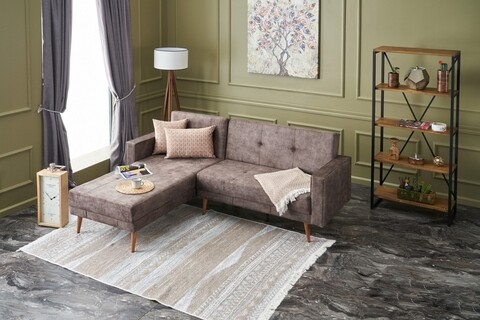 Coltar extensibil pe stanga dublin, balcab home, 230x75x90 cm, lemn, maro