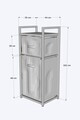 Coș de rufe metalic, Hanah Home, Dh Drawr Brown, 44x102x35 cm, Maro