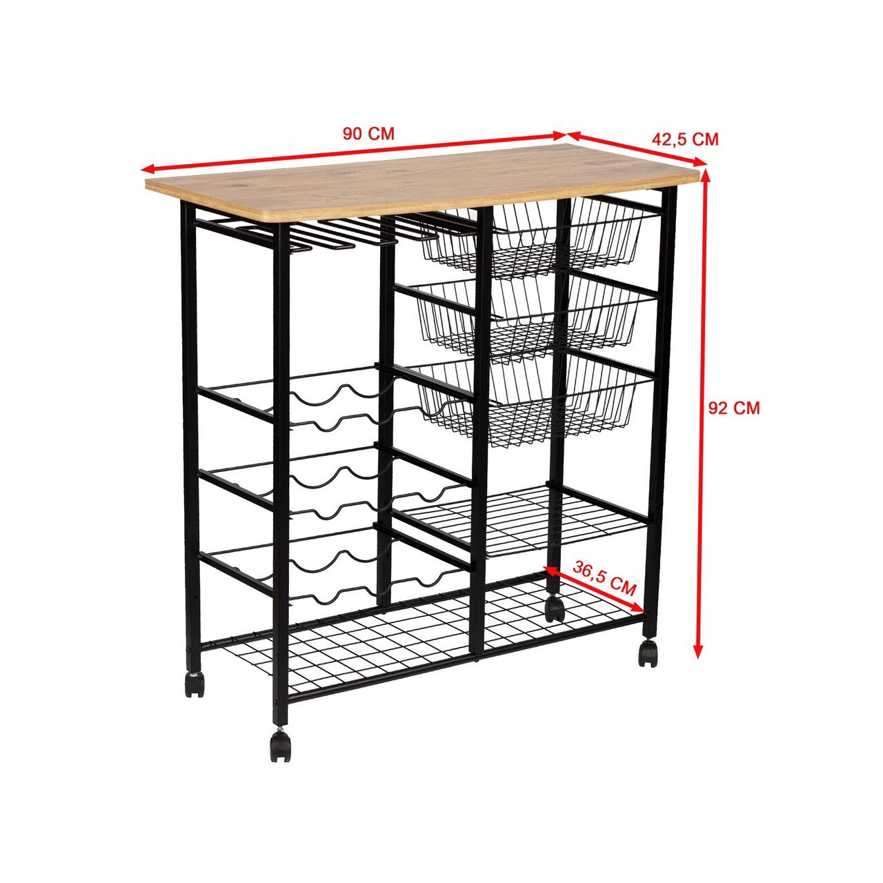 Masa de bar, Puqa Design, Laney, 32x90x86 cm, PAL, Pin Atlantic / Negru
