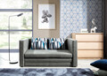 Canapea extensibila 2 locuri, ELTAP, Neva, 132x70x62 cm, lemn/poliester, gri inchis
