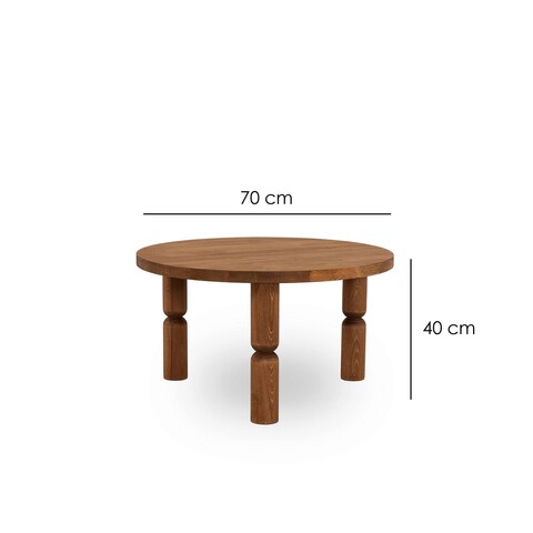 Masuta de cafea, Neostill, Ida 70, 70x40x70 cm, Lemn masiv, Castan