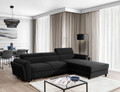 Coltar extensibil dreapta 4 locuri ELTAP, Mari-25, Mariall, 288x200x92 cm, lemn/poliester, gri inchis