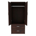 Dulap pentru haine Olympus, Pakoworld, cu 2 usi, 81x57x183 cm, PAL melaminat, maro