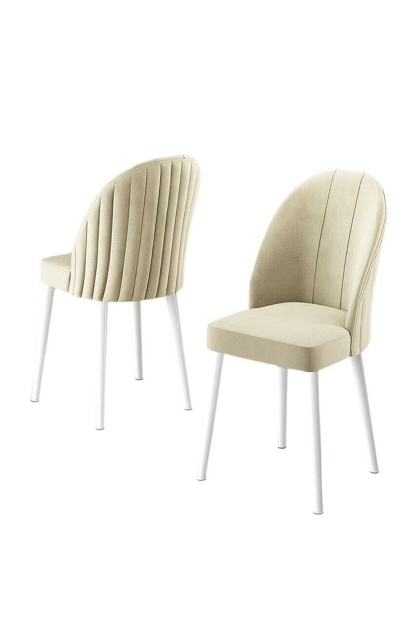Set scaune 2 piese, Hanah Home, Mara, Crem/Alb — imaginea 2