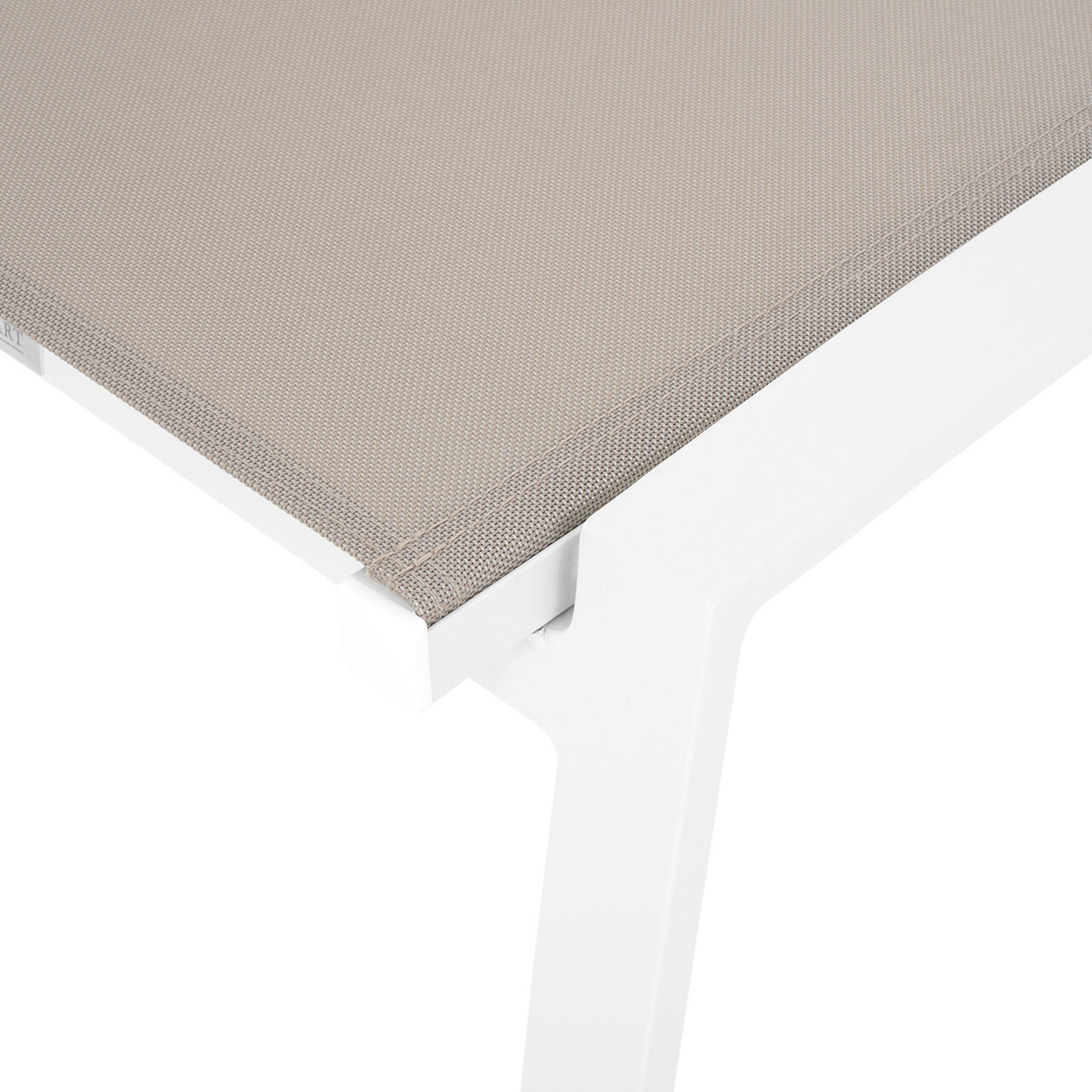 Taburet pentru gradina/terasa Cosmo, 54x54x46.5 cm, aluminiu/textilina, alb-latte - imagine 4