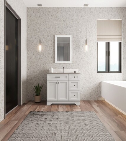 Set mobilier de baie (2 piese), jussara, yellowstone 36, alb