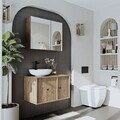 Set Dulap de Baie cu Chiuvetă și Oglindă (2 Piese), Hanah Home, 2552, MDF, Maro