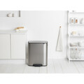 Cos de gunoi cu pedala, Brabantia, Bo Pedal, 60 L, 36.3x54.1x65.2 cm, otel, argintiu