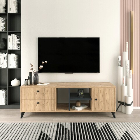 Comoda tv, lacivert, onay, 150x55x40 cm, stejar