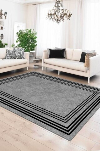 Covor, CLR-7244-HALI-80, 140x300 cm, Poliester, Gri