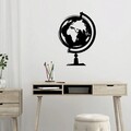 Decoratiune de perete, World Map 3, Metal, Dimensiune: 44 x 70 cm, Negru