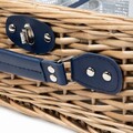 Cos de picnic 2 persoane Lorenzo, Homla, 38x26x16 cm, rachita/inox, natur/albastru