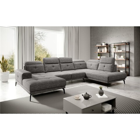 Coltar dreapta 6 locuri ELTAP, RT-130MAR, Bretan, 350x205x107 cm, lemn/poliester, gri