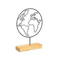 Decoratiune, World, 28x40x4 cm, Metal, Negru