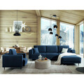 Coltar extensibil dreapta 4 locuri ELTAP, RT-40NU, Dalia, 289x190x95 cm, lemn/poliester, albastru inchis
