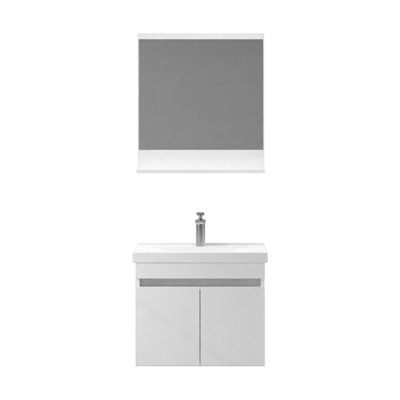 Set mobilier de baie (2 piese), Hanah Home, Pace 65, Alb mat - view 4