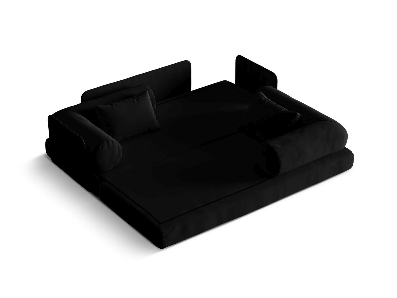 Canapea extensibila 3 locuri, Dreamy, Micadoni Home, 206x95x70 cm, catifea, negru — imaginea 5