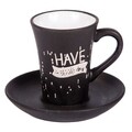 Set 6 cesti cu farfurie pentru cafea Good Day, Creaciones Meng, 80 ml, ceramica