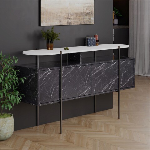 Consola, homitis, hanley, 150x86.2x38 cm, alb / bendir