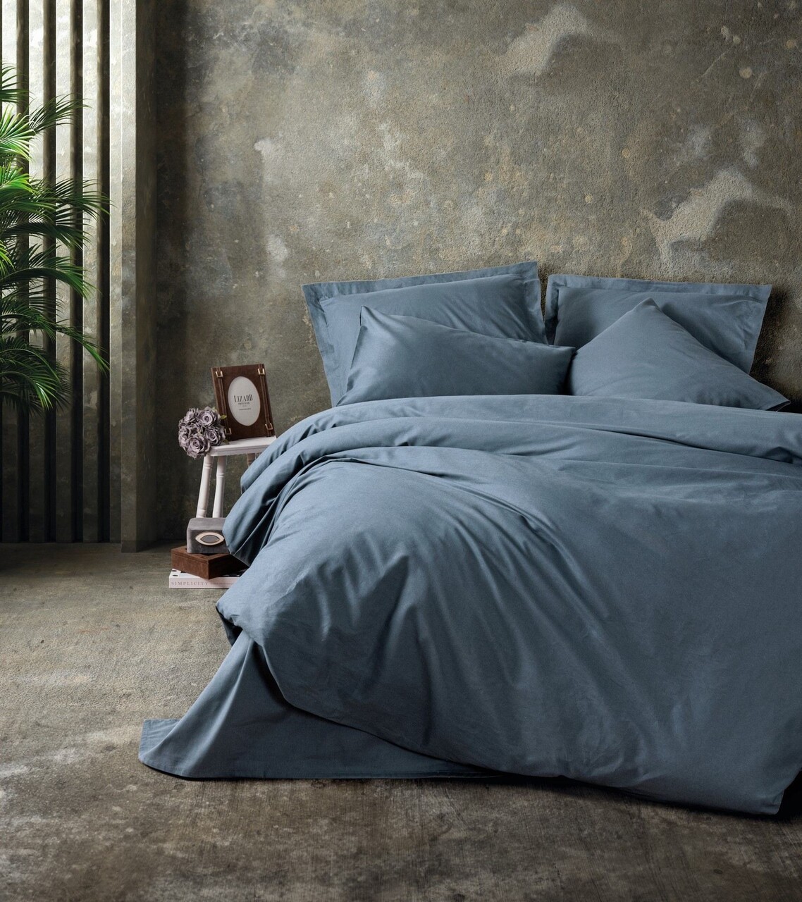 Lenjerie de pat dubla, Plain - Anthracite, Cotton Box, Bumbac Ranforce