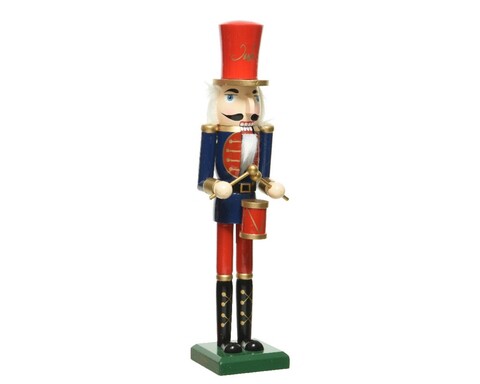 Decoratiune nutcracker w drum, decoris, 8.5x7.5x38 cm, lemn, multicolor