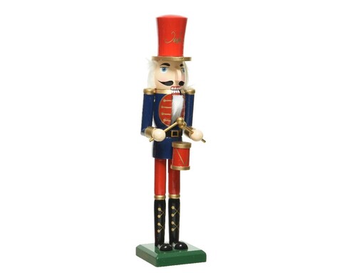 Decoratiune Nutcracker w drum, Decoris, 8.5x7.5x38 cm, lemn, multicolor