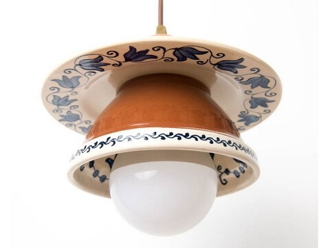 Pendul Radacini-Strachina, Deco Republic, E27, 1x60W, ceramica, maro/albastru