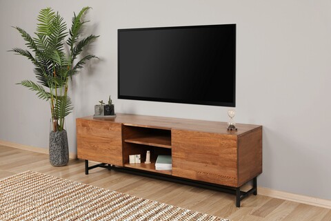 Comoda TV Wood, Puqa Design, 150x41x50 cm, maro Comode
