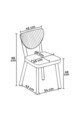 Set scaune 4 piese, Charlotte, Arfe, Gri/Negru