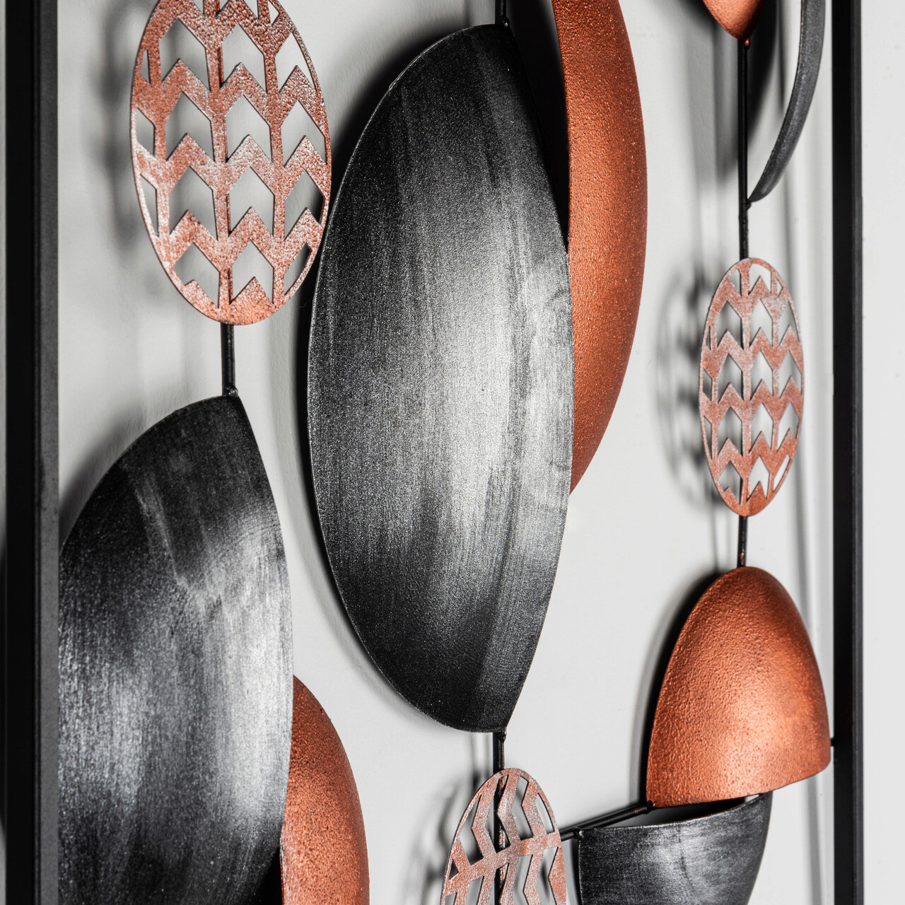 Decoratiune de perete, Aurora - CH101-4, metal, 55 x 55 cm, multicolor - imagine 4