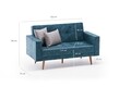 Canapea extensibila Dublin, Balcab Home, 2 locuri, 150x75x90 cm, lemn, turcoaz