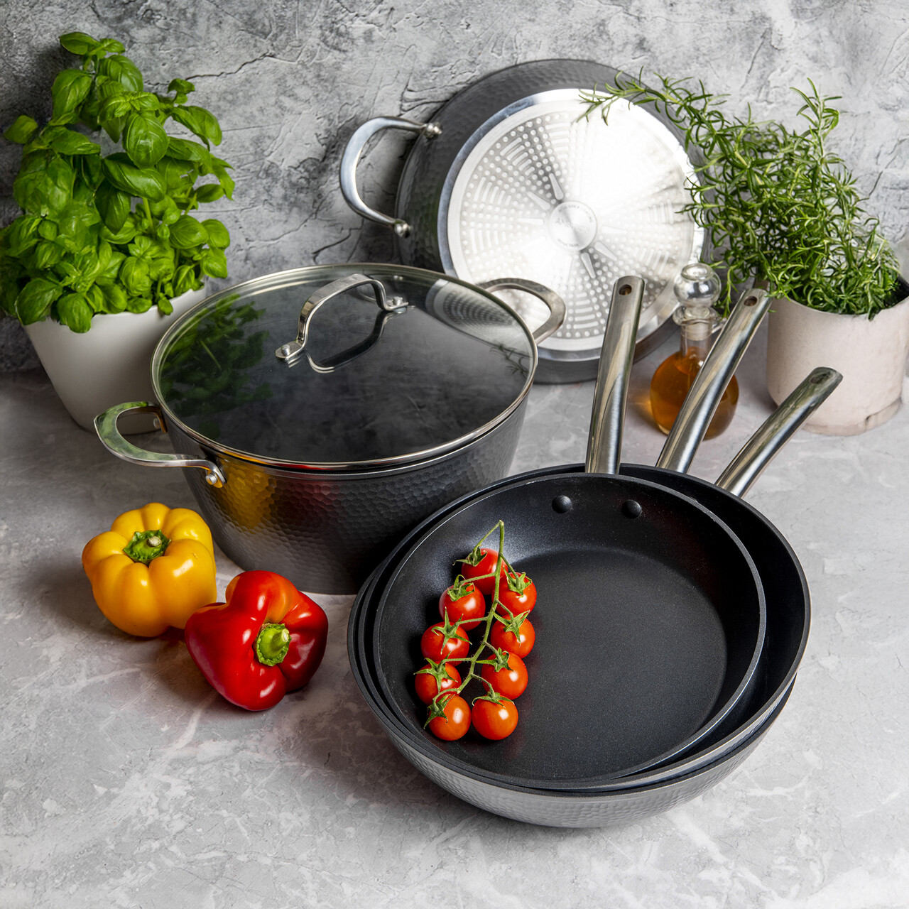 Tigaie Bubble, Ambition, 20 cm, aluminiu, gri - imagine 5