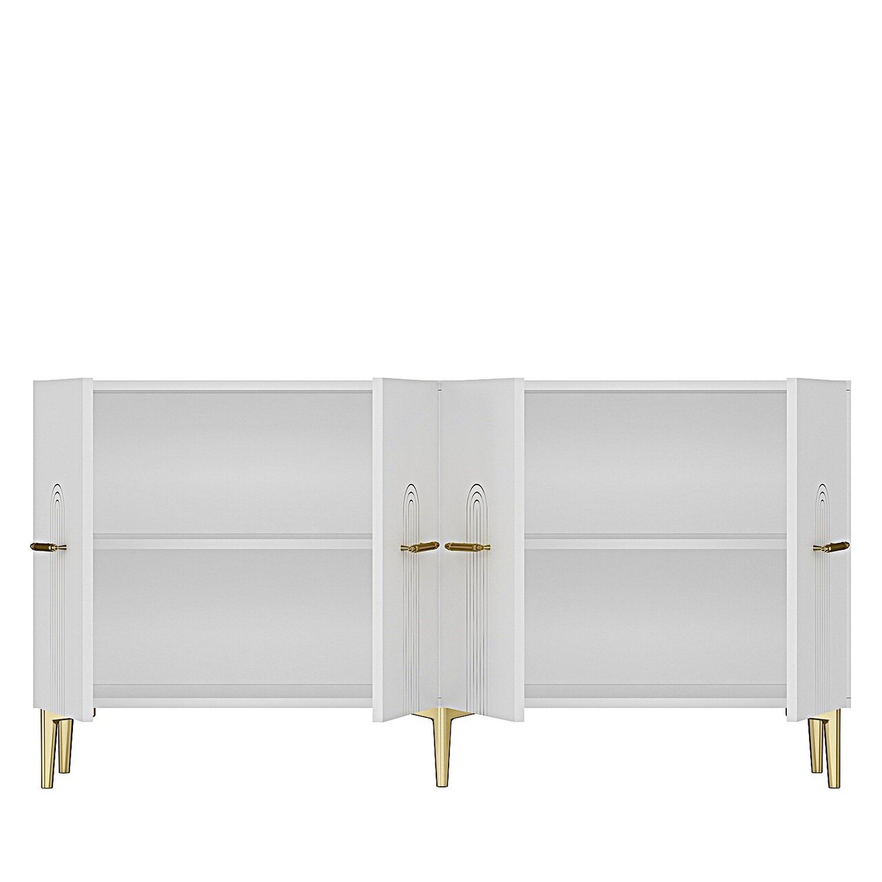Consola, Hanah Home, Ida 150, 150x75x32 cm, Alb/Auriu - view 8