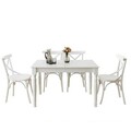 Set masa extensibila si 4 scaune, Fairfax, Albero27, Lemn de fag , Alb