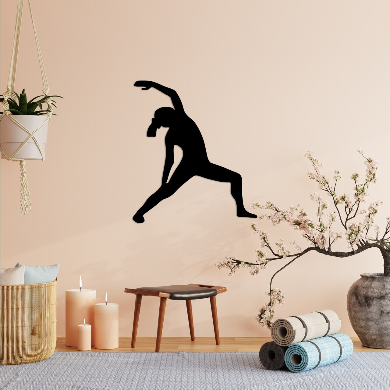 Decoratiune de perete, Yoga 5, Dimensiuni: 48 x 55 cm, Negru — imaginea 3