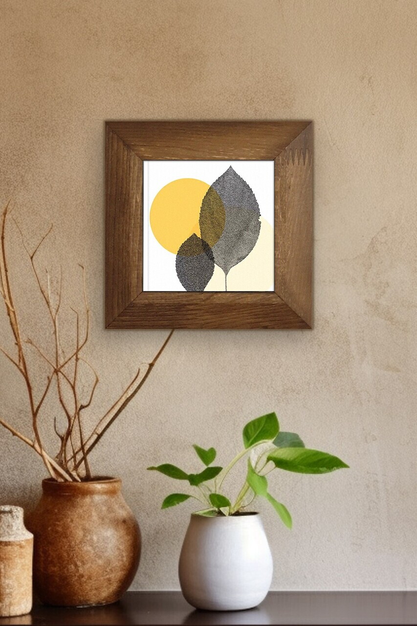 Tablou decorativ, Artvessakaro28, Ceramica, Cadru: 100% LEMN (Grosime: 2,5 cm), Multicolor