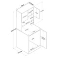 Dulap pentru masina de spalat, Wren,  KD102 - 2160, 70 x 183.6 x 72.6 cm, pal melaminat, alb/nuc