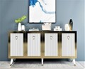 Consola, Olivia, Bare, 150x80x40 cm, PAL , Alb/Auriu