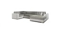 Coltar extensibil dreapta 5 locuri ELTAP, Damario, 338x189x78 cm, lemn/poliester, gri/alb