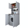 Dulap pentru masina de spalat, Wren,  KD102 - 2160, 70 x 183.6 x 72.6 cm, pal melaminat, alb/nuc